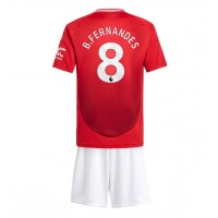 Manchester United Bruno Fernandes #8 Hjemmedraktsett Barn 2024-25 Kortermet (+ Korte bukser)